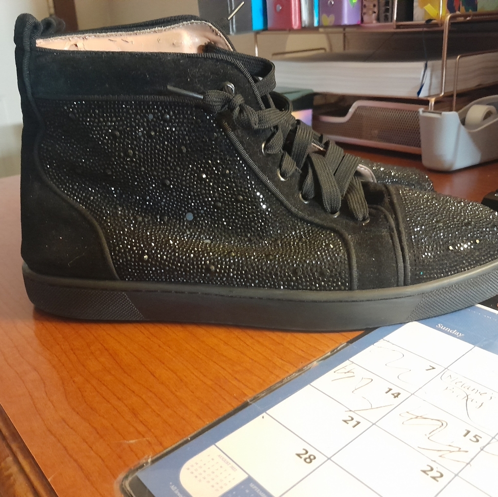 Christian Louboutin Louis Suede High Top Sneakers